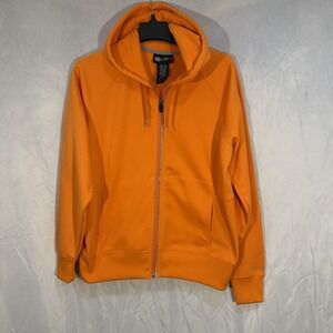 Dickies Performance System Full Zip Bright Orange Drawstring Hoodie L